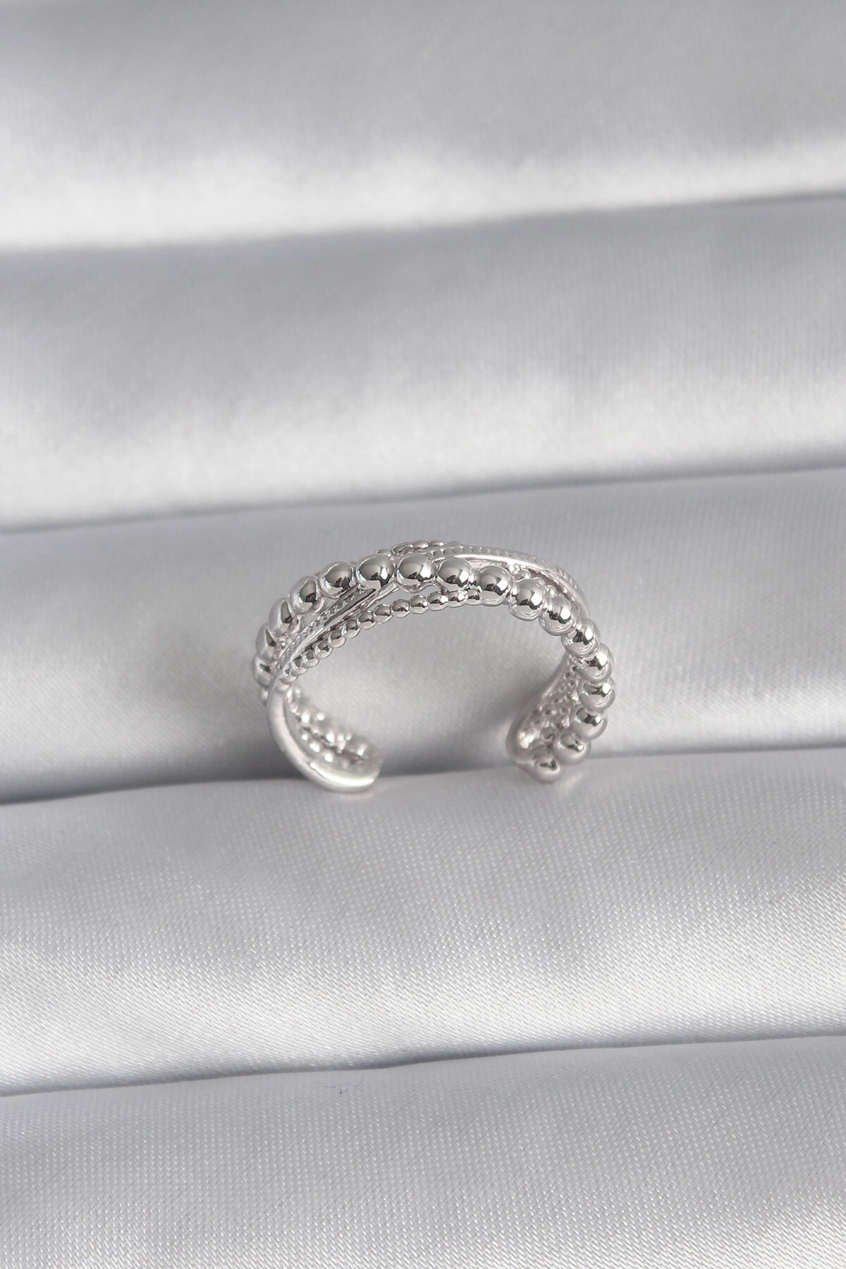 Pirinç Gümüş Renk Kadın Yüzük-0