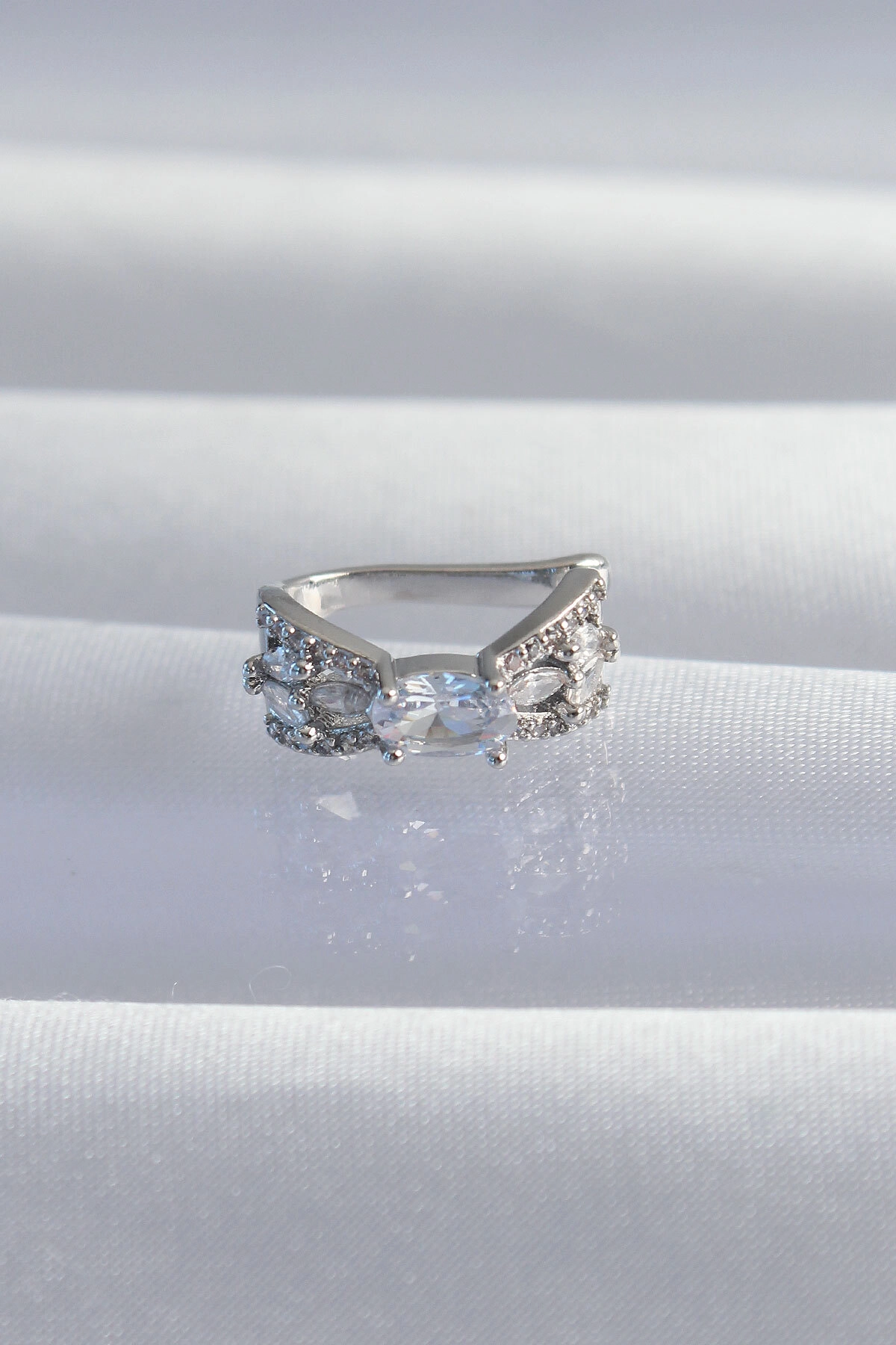 Pirinç Gümüş Renk Zirkon Taş Kaplama Earcuff Küpe-0