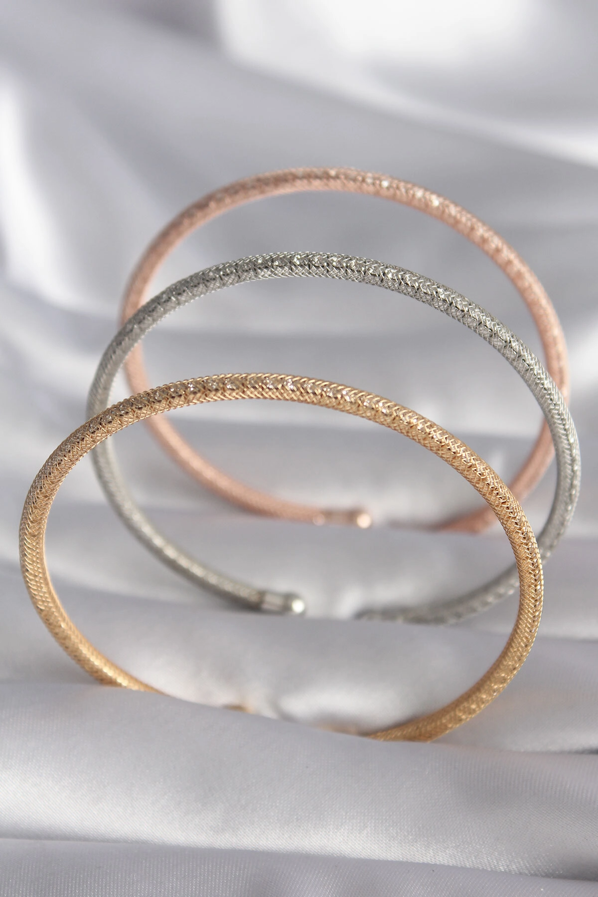 Pirinç Mix Renk Hasır Model Zirkon Taş Detay Kadın Bileklik Seti-0