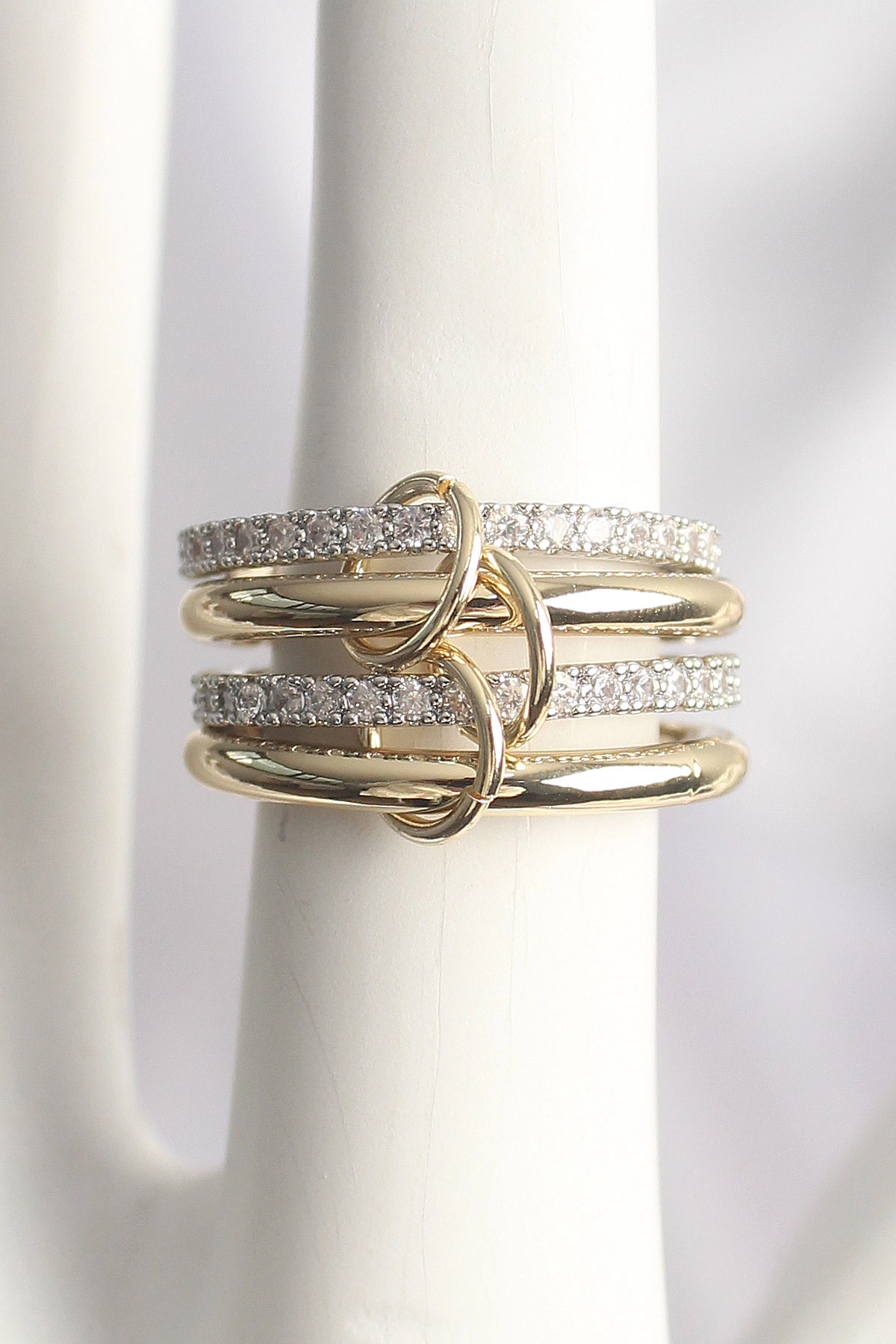 Pirinç Mix Renk Zirkon Taşlı 4'Lü Kadın Yüzük-0