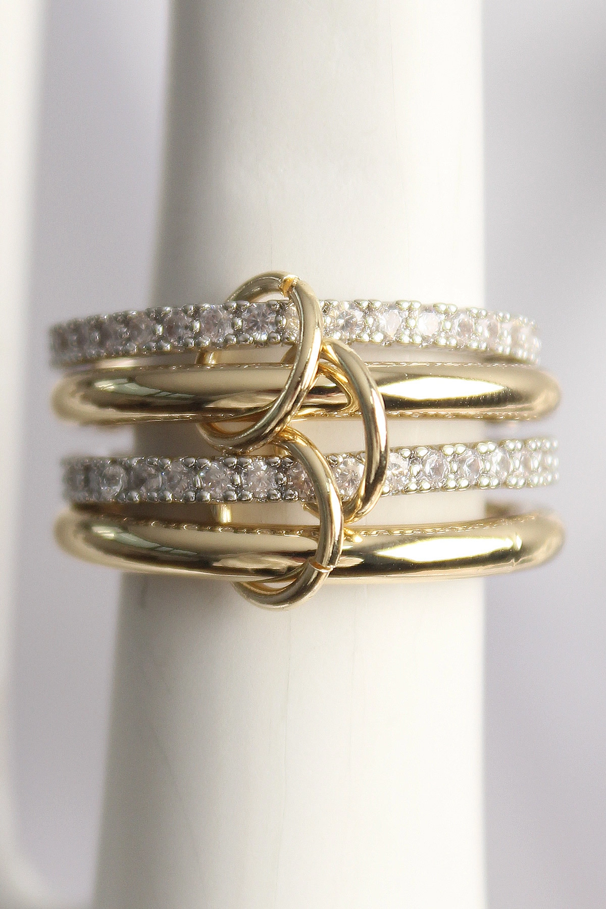 Pirinç Mix Renk Zirkon Taşlı 4'Lü Kadın Yüzük-1