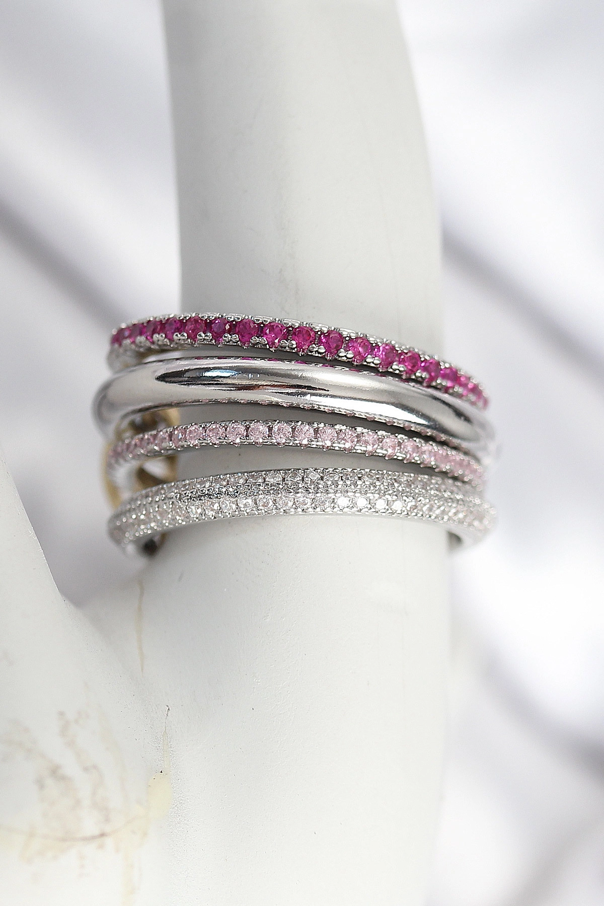 Pirinç Mix Renk Zirkon Taşlı 4'Lü Kadın Yüzük-0