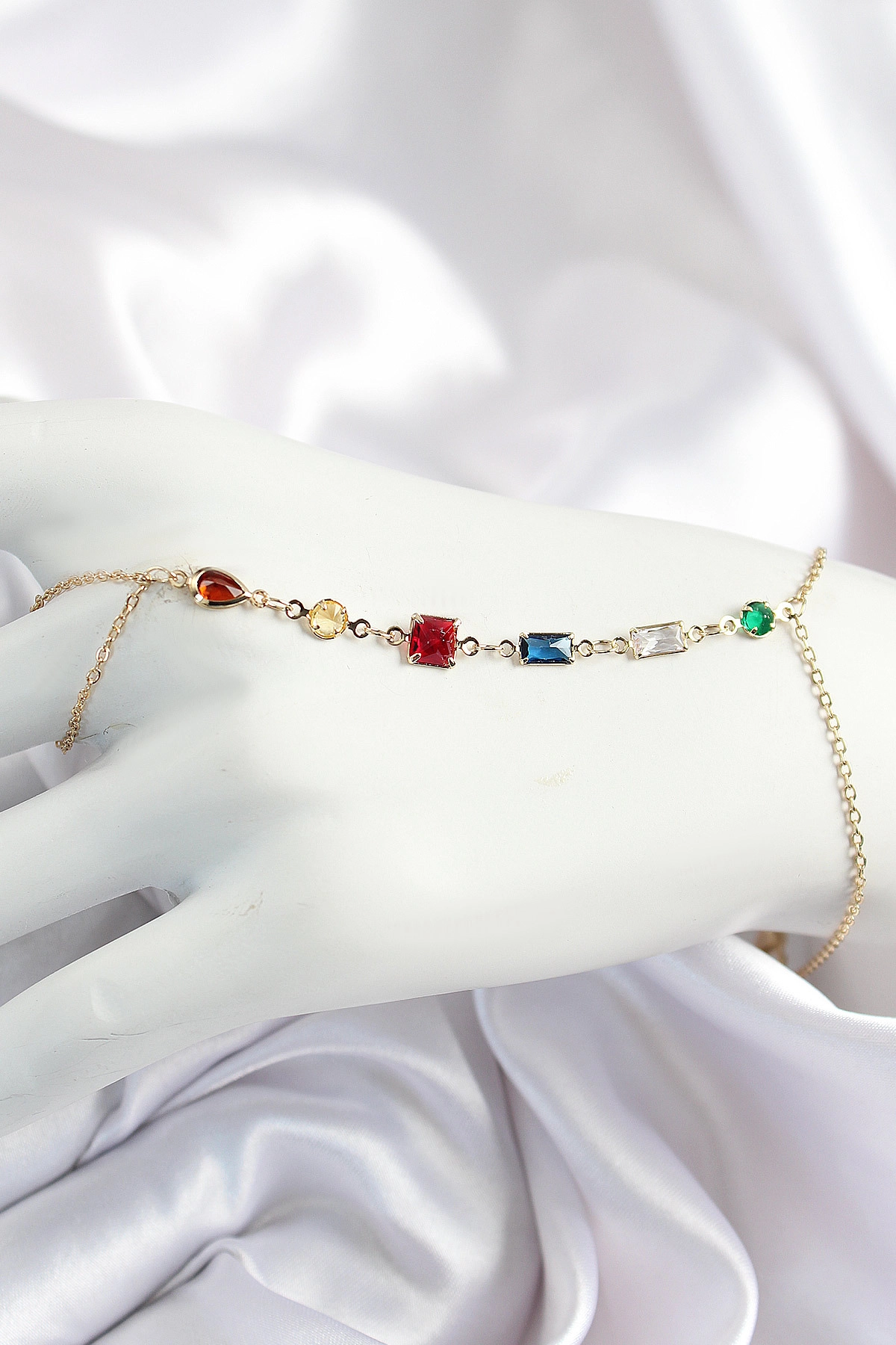 Pirinç Renkli Zirkon Taşlı Y Model Gold Renk Kadın Şahmeran-0