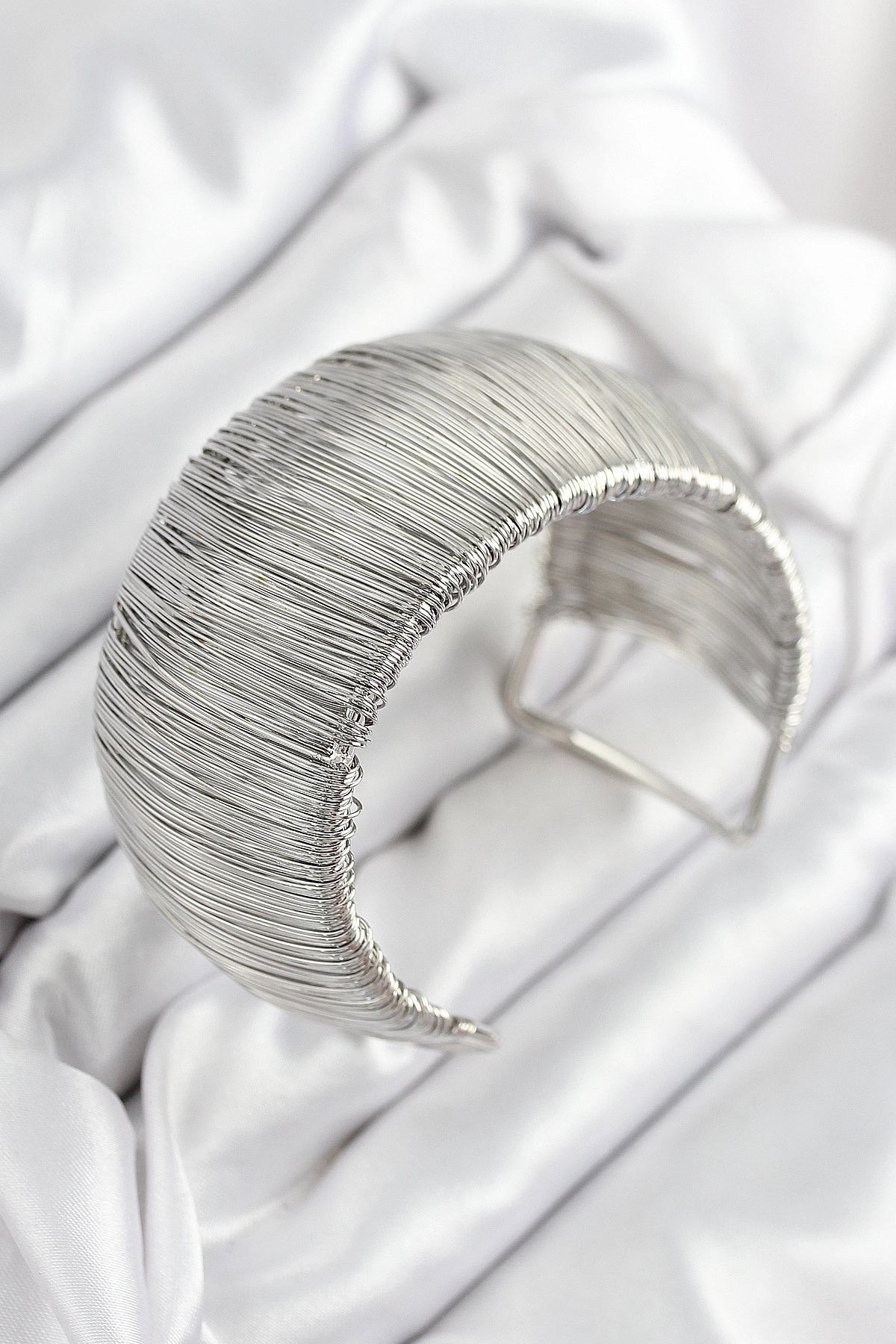 Pirinç Tel Sarma Model Gümüş Renk Kadın Bileklilk-0