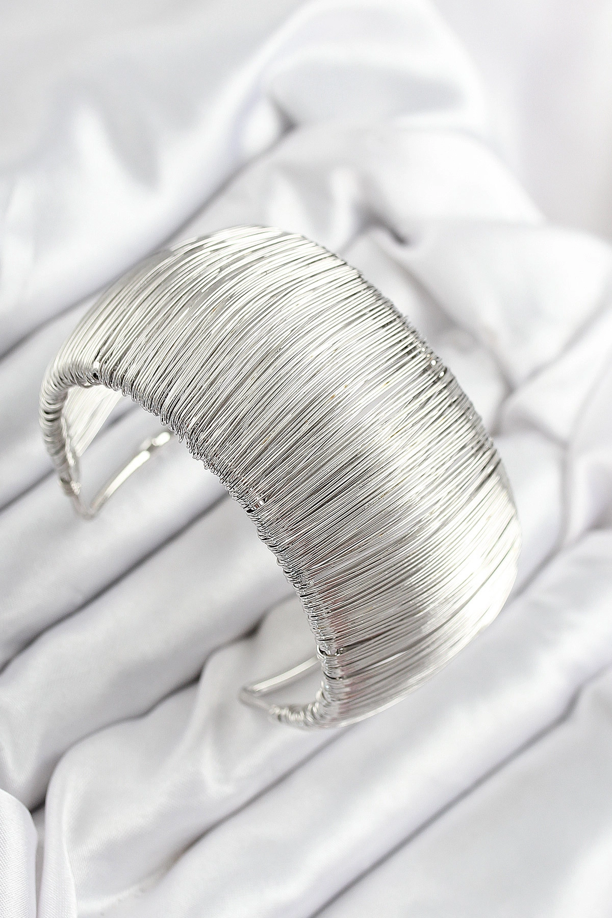 Pirinç Tel Sarma Model Gümüş Renk Kadın Bileklilk-1