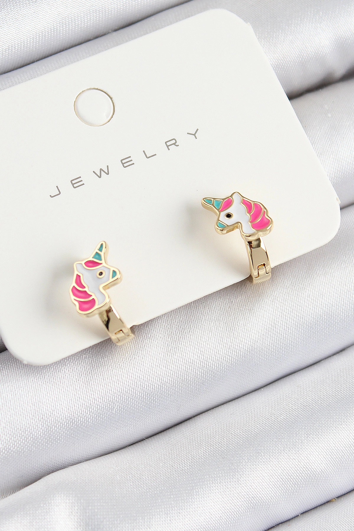 Pirinç Unıcorn Model Gold Renk Çocuk Küpe-0