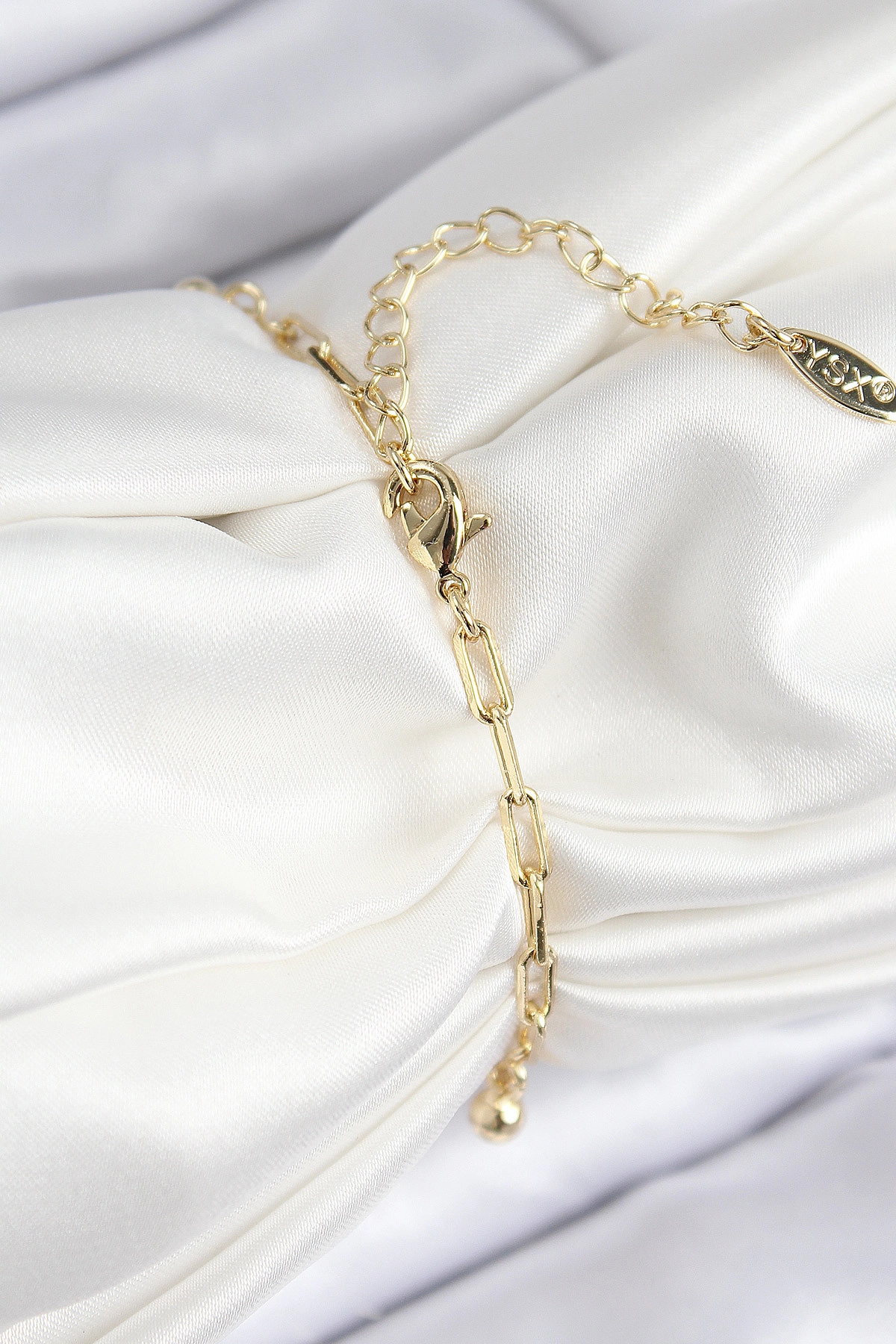 Pirinç Zirkon Taşlı Nazar Boncuğu Model Gold Renk Kadın Bileklik-1