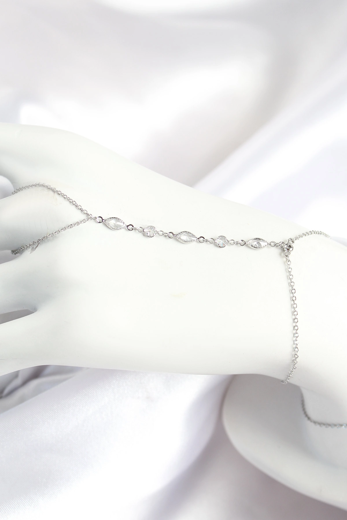 Pirinç Zirkon Taşlı Y Model Gümüş Renk Kadın Şahmeran-0