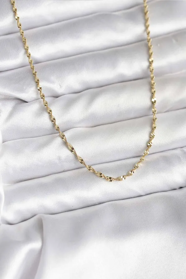 14K Gold Renk Kaplama Burgu Model CM Kadın Kolye