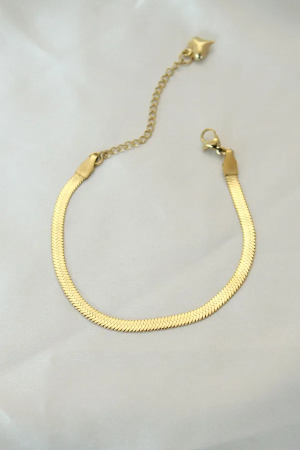 316L Çelik Gold Renk İtalyan Zincirli Bileklik