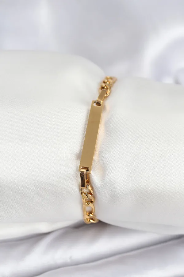 316L Çelik Gold Renk Yazı Yazmaya Uygun Kadın Bileklik