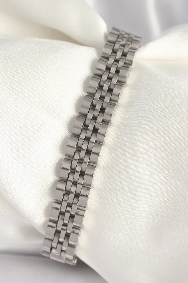316L Çelik Gümüş Renk Zincir Model Erkek Bileklik