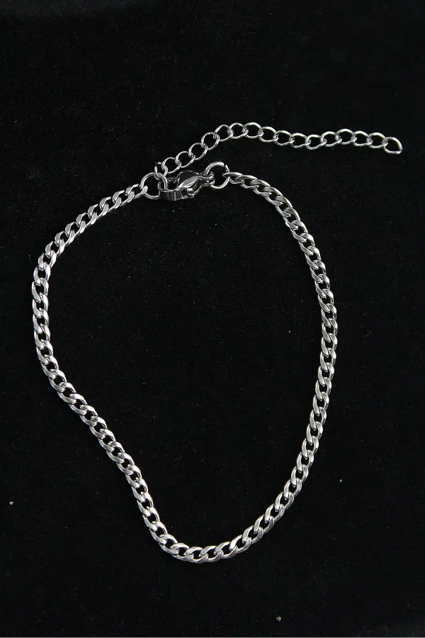 316L Çelik İnce Klasik Model Gümüş Renk Erkek Bileklik