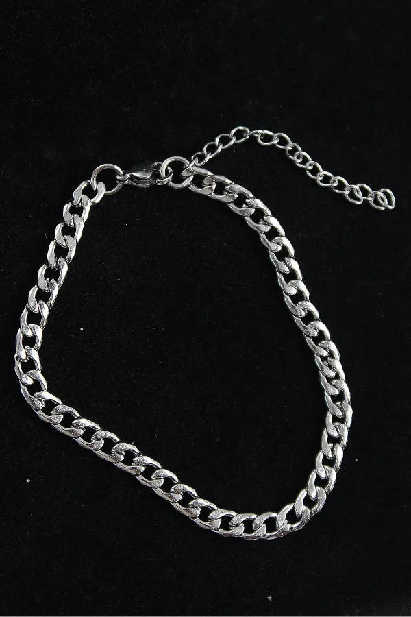 316L Çelik Klasik Model Gümüş Renk Erkek Bileklik