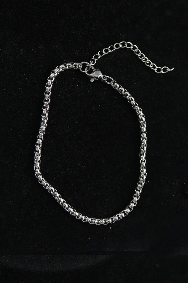 316L Çelik Örgü Model Gümüş Renk Erkek Bileklik