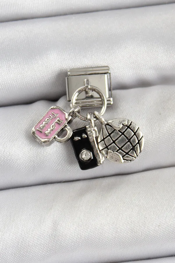 316L Çelik Sallantılı Çoklu Model Gümüş Renk Nomination Charm