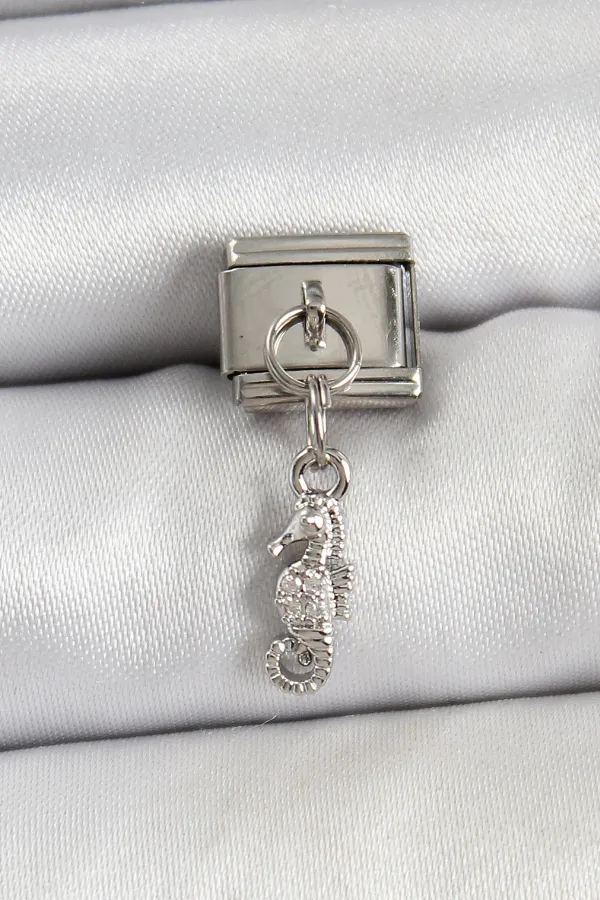 316L Çelik Sallantılı Deniz Atı Model Gümüş Renk Nomination Charm