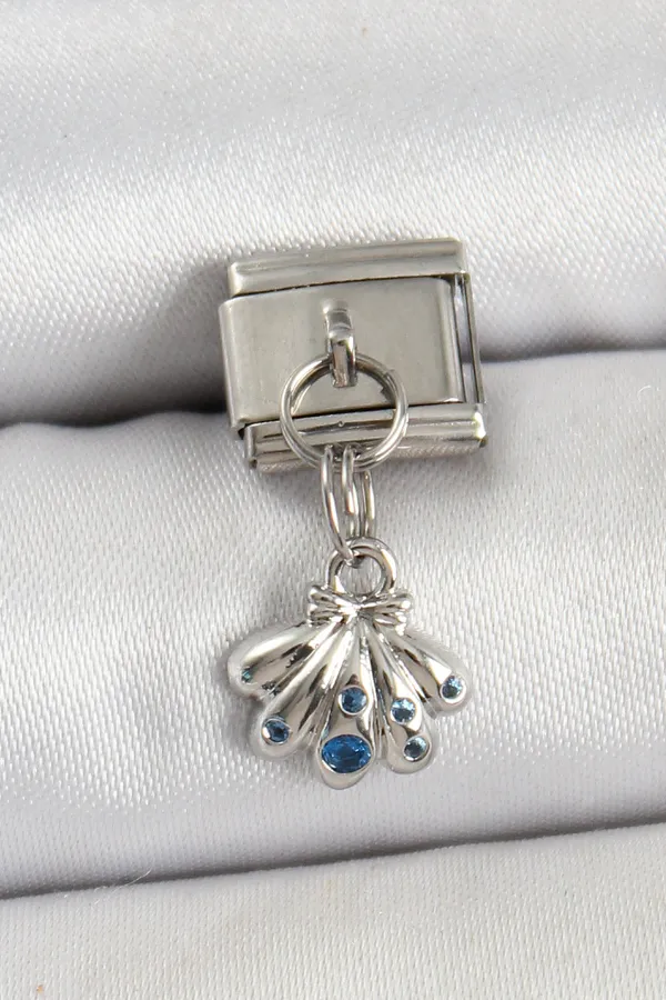 316L Çelik Sallantılı Fiyonklu Buket Model Gümüş Renk Nomination Charm