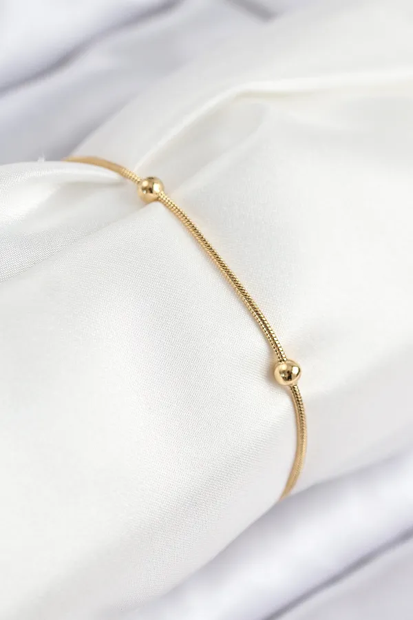 316L Çelik Topcuk Model Gold Renk Kadın Bileklik