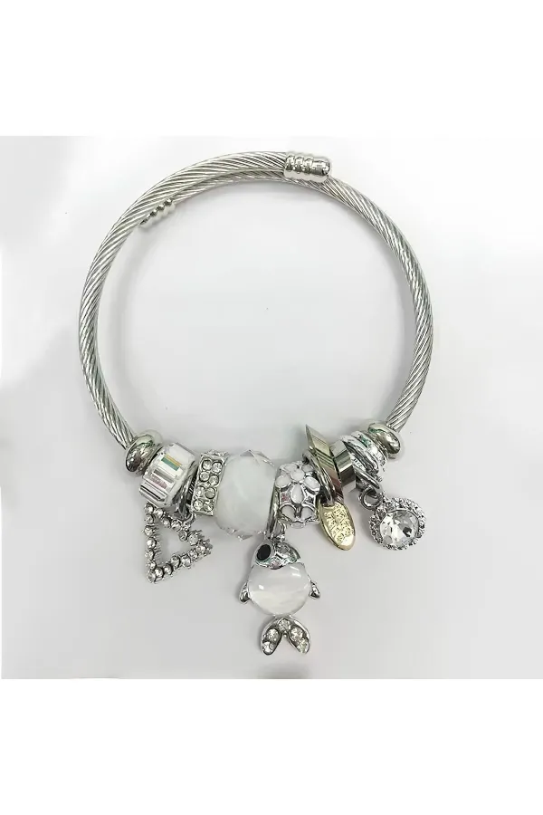 Balık Figürlü Bileklik Çelik Silver | 316l Çelik - Kararmaz | Hediye Kadın