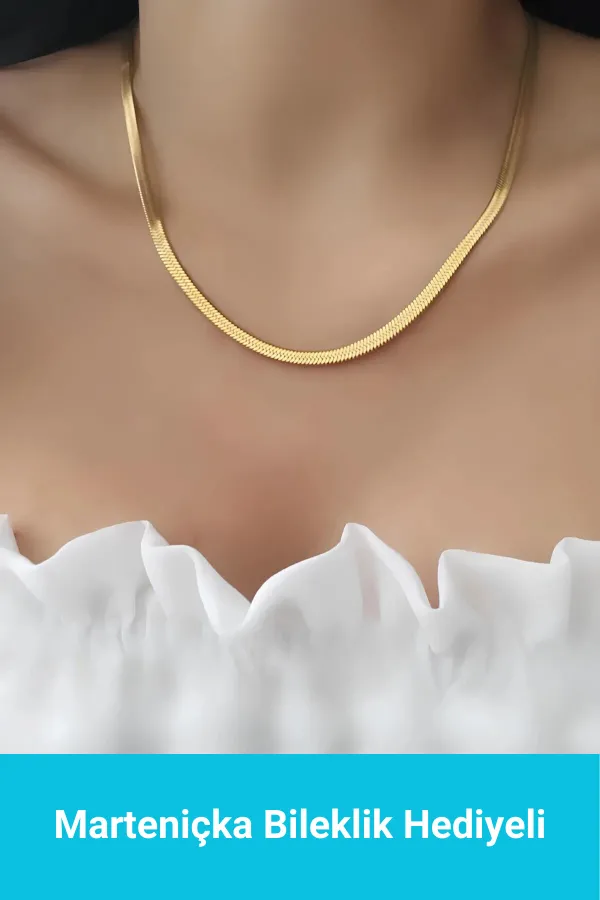 Çelik Italyan Zincir Kolye | 316l Çelik - Kararmaz | Gold Renk