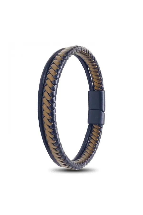 Çift Renk Çoklu Deri Bileklik