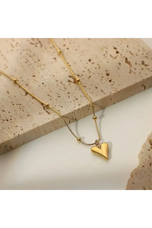 Dorikalı | Kalp Kolye | 316l Çelik - Kararmaz | Hediye Paketi