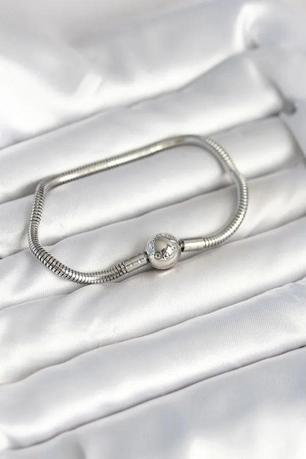Gümüş Renk Pirinç Charm Bileklik