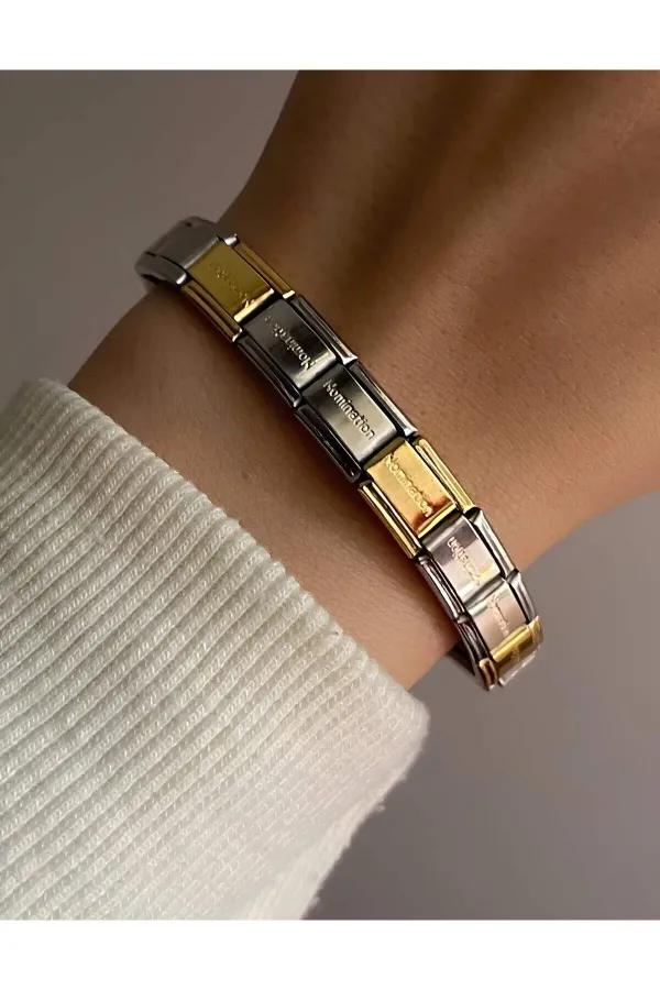 İtalyan Charm (Nomination) Çıkarılabilir Çelik Esnek Bileklik İnce