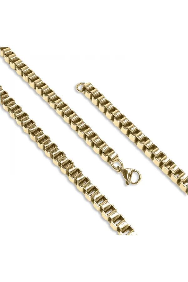 Kare Arnavut Çelik Kolye 6Mm