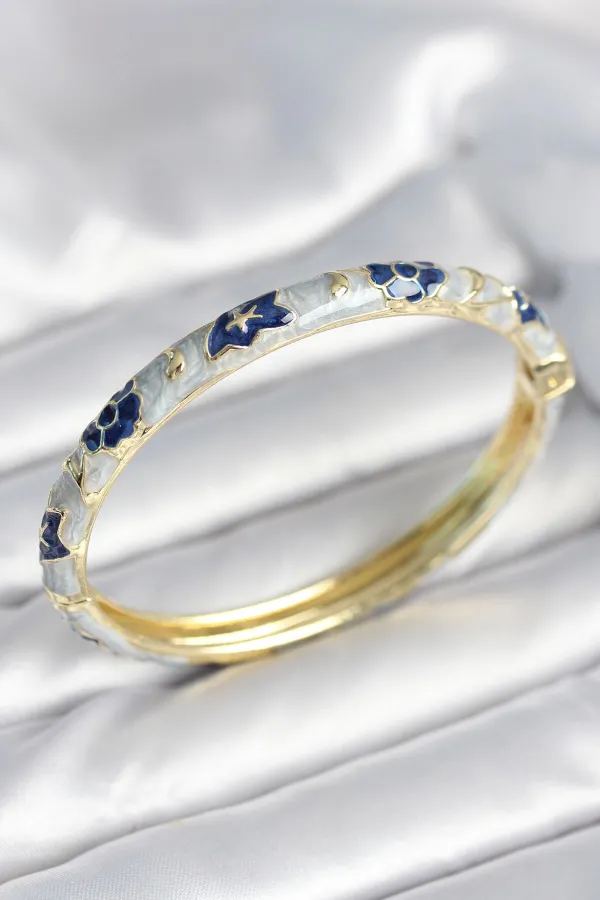 Mavi Renk Detaylı Mineli Kelepçe