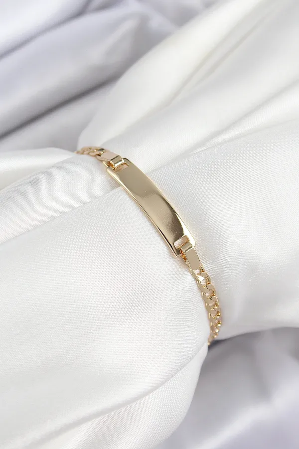 Pirinç Dikdörtgen Model Gold Renk Xuping Bebek Künyesi