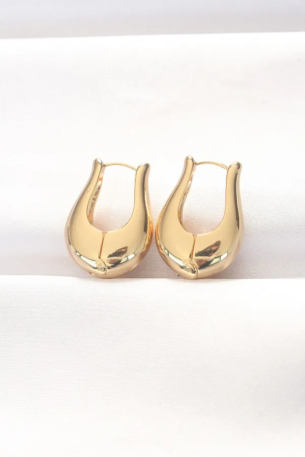 Pirinç Gold Renk Bombeli Küpe