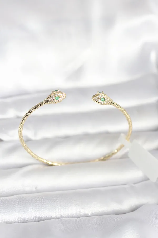 Pirinç Gold Renk Yılan Model Bileklik