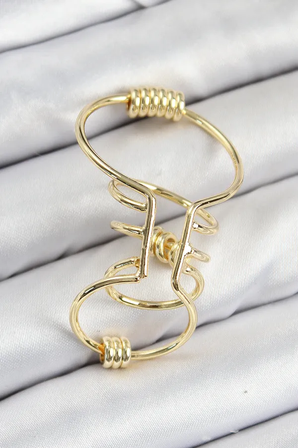 Pirinç Halkalı Model Gold Renk Kıkırdak Küpe