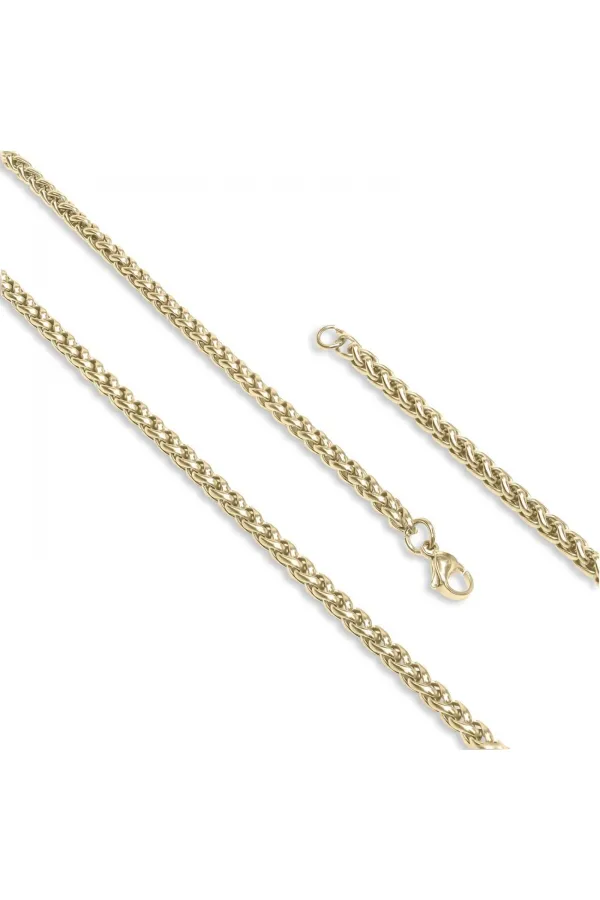 Sarı Renk Çelik Kolye 4Mm