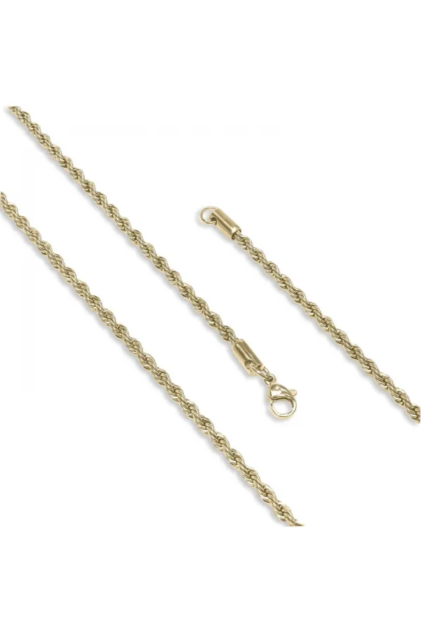 Sarı Sarmal Çelik Kolye 3Mm