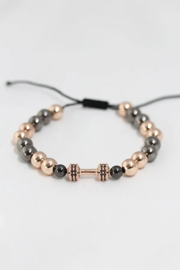 Silver Rose Renk Çelik Zirkon Objeli Asansörlü Bileklik