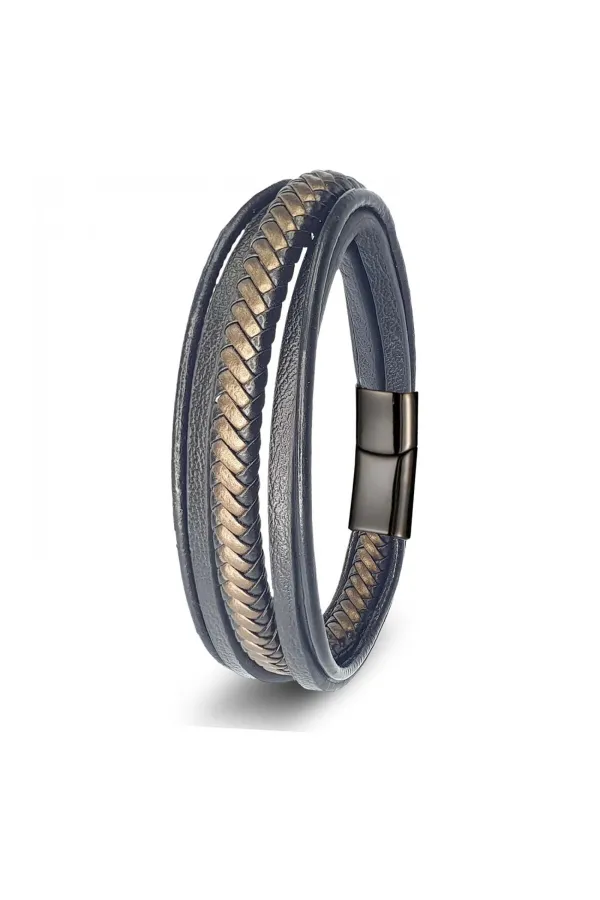 Siyah Kahve Çoklu Deri Bileklik