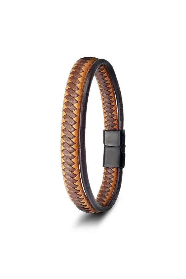 Taba Kahve Renk Çoklu Deri Bileklik
