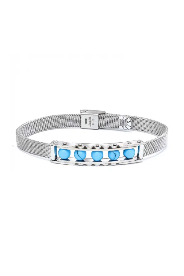 Turkuaz Taş Ve Paslanmaz Çelik Bileklik