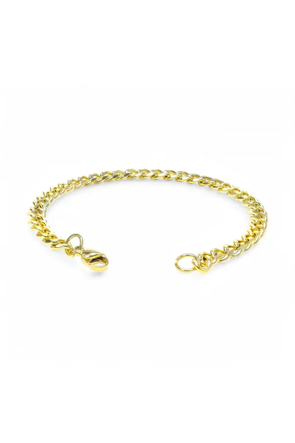 Yassı Mariner Sarı Çelik Zincir Bileklik 1.6X6Mm