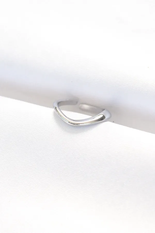 Yassı Silver Renk Ayarlanabilir Yüzük