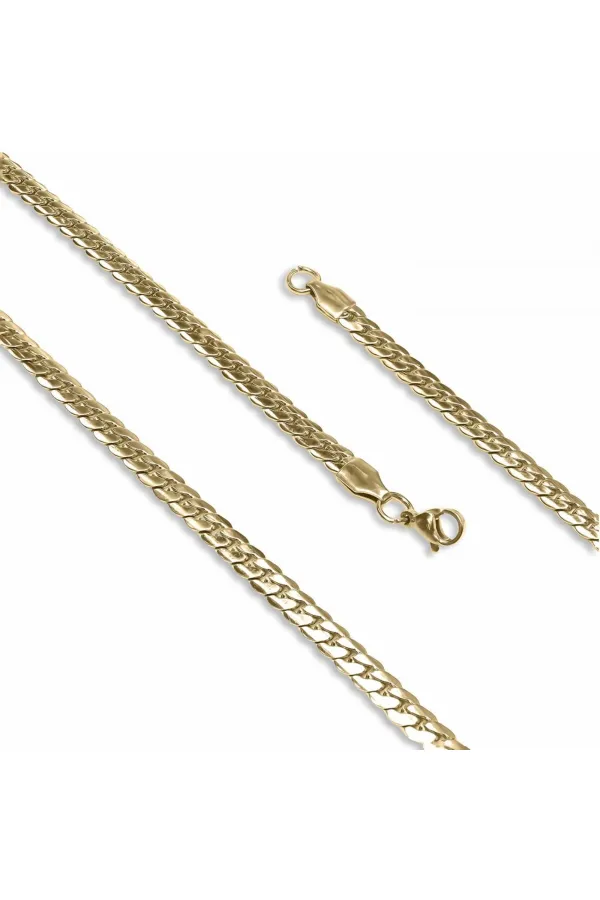 Yassı Yılan Sırtı Çelik Kolye 1.2Mm X 4Mm