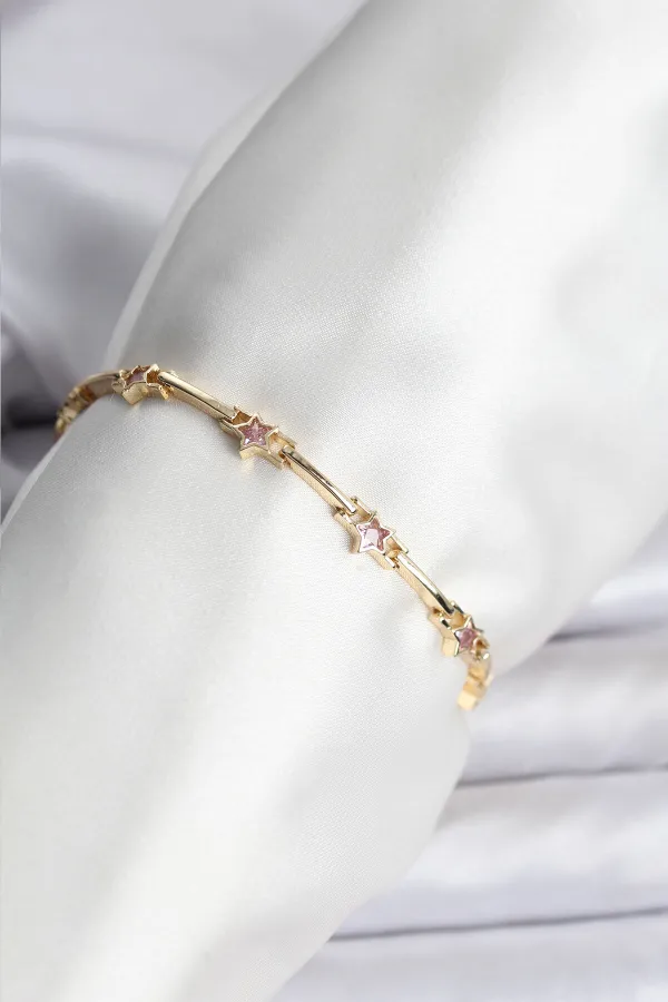 Yıldız Model Gold Renk Pirinç Bileklik