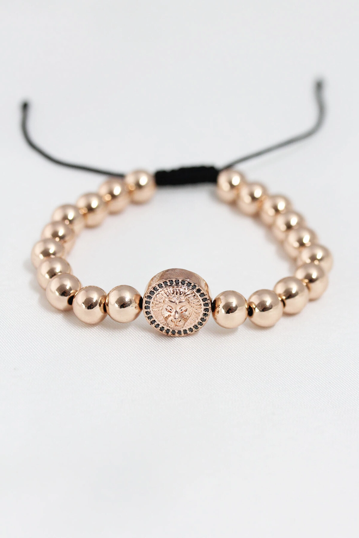 Rose Renk Çelik Zirkon Objeli Asansörlü Bileklik-0