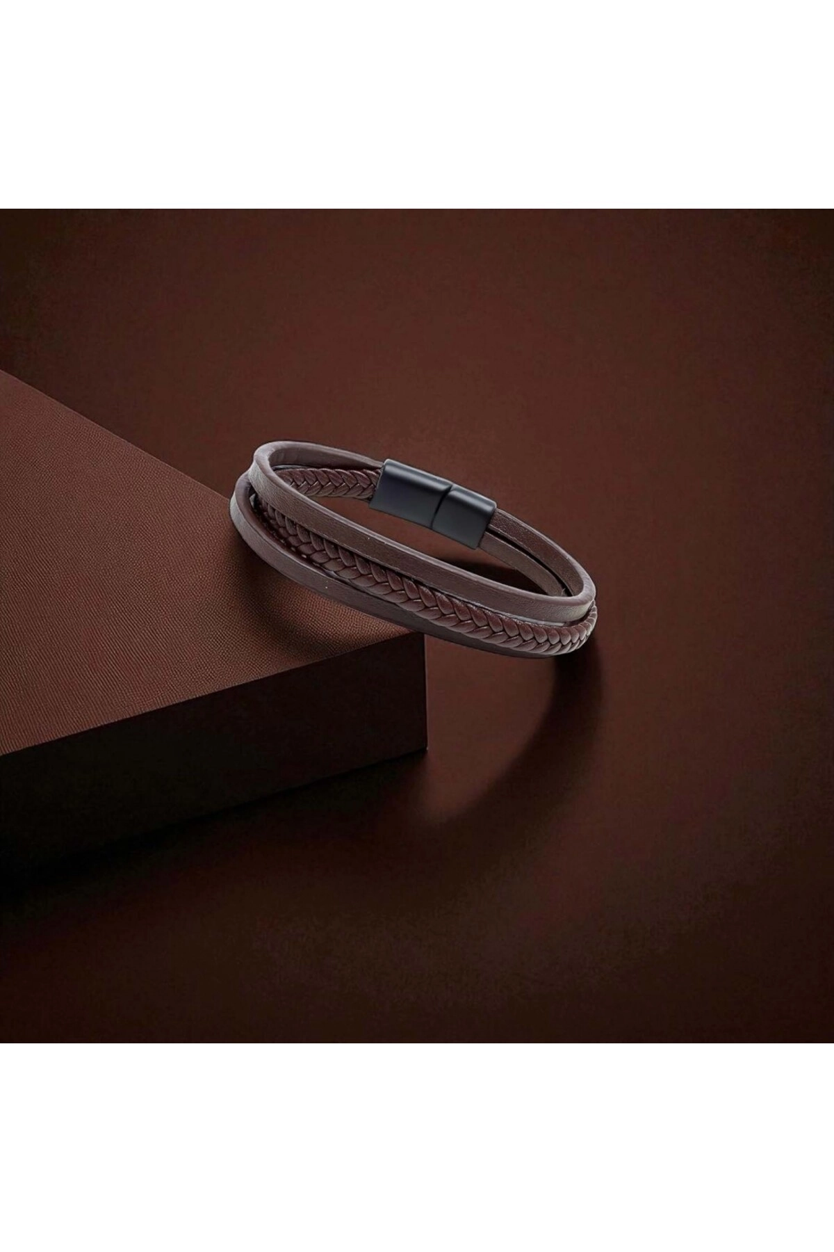 Sadece Kahverengi Saç Örgü Ve Çelik Bileklik-2