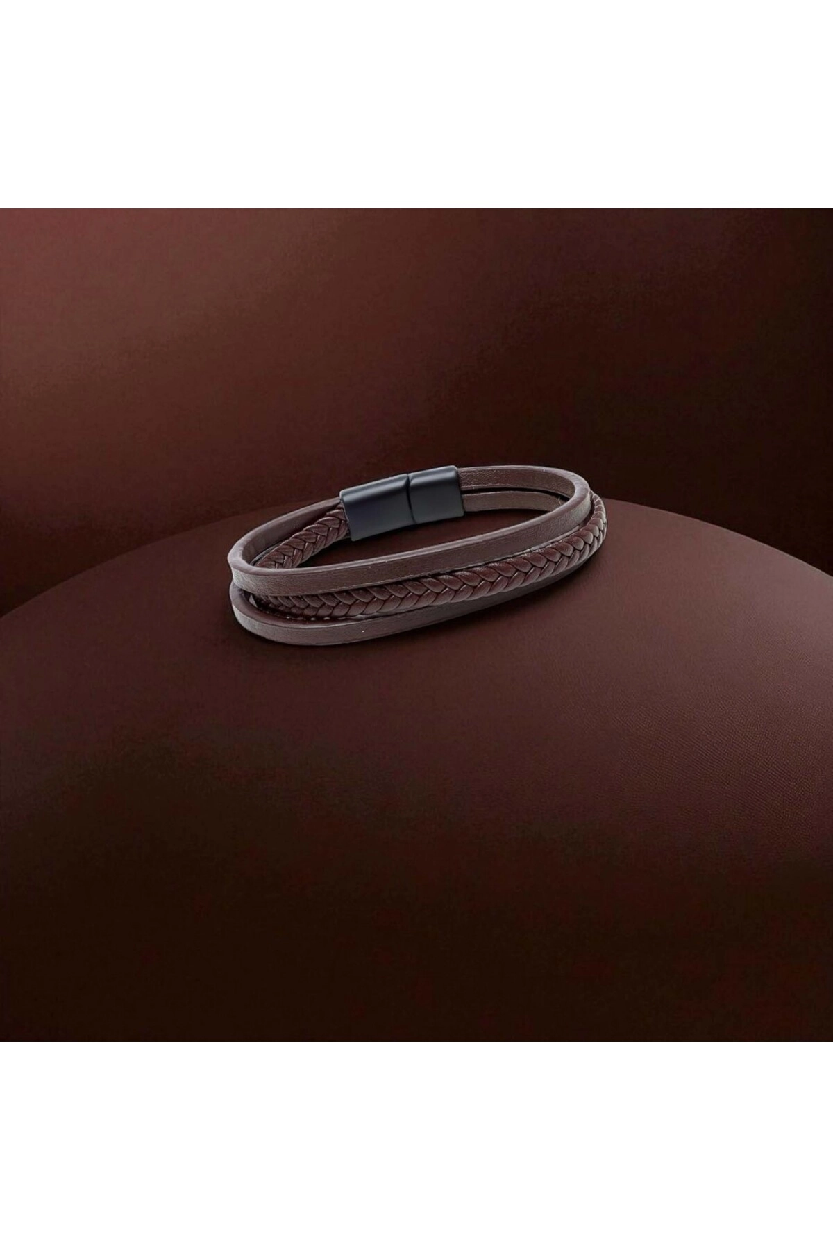 Sadece Kahverengi Saç Örgü Ve Çelik Bileklik-1