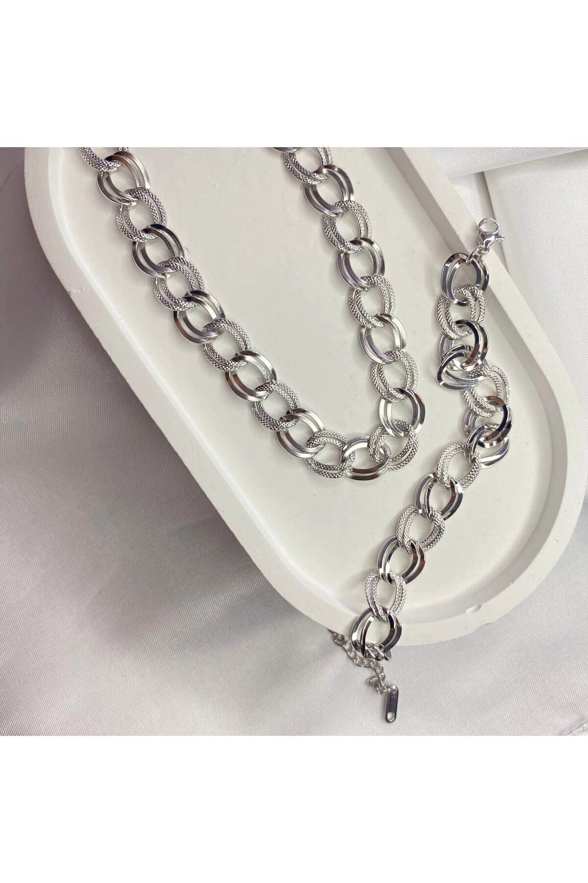 Samanyolu Silver Kolye | 316l Çelik - Kararmaz | Hediye Kadın-1