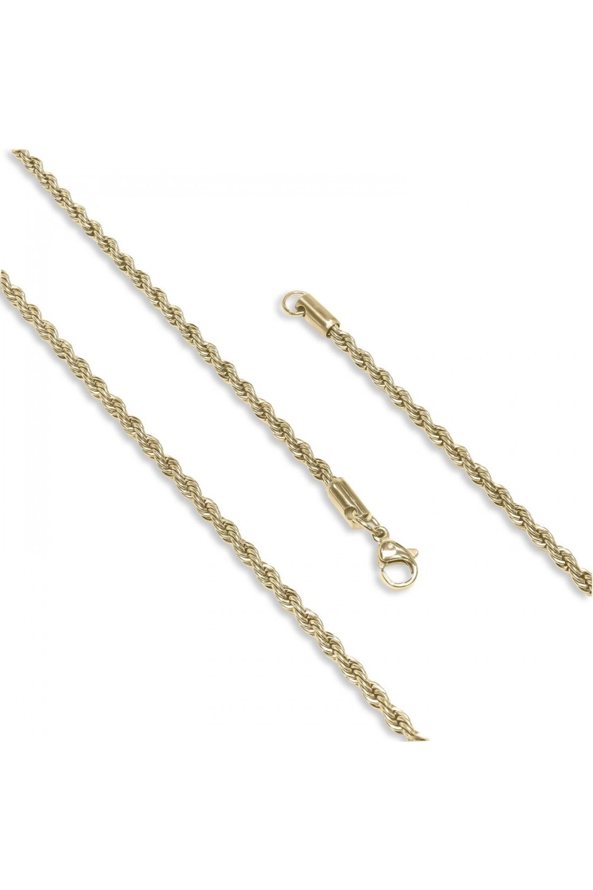 Sarı Sarmal Çelik Kolye 3Mm-0